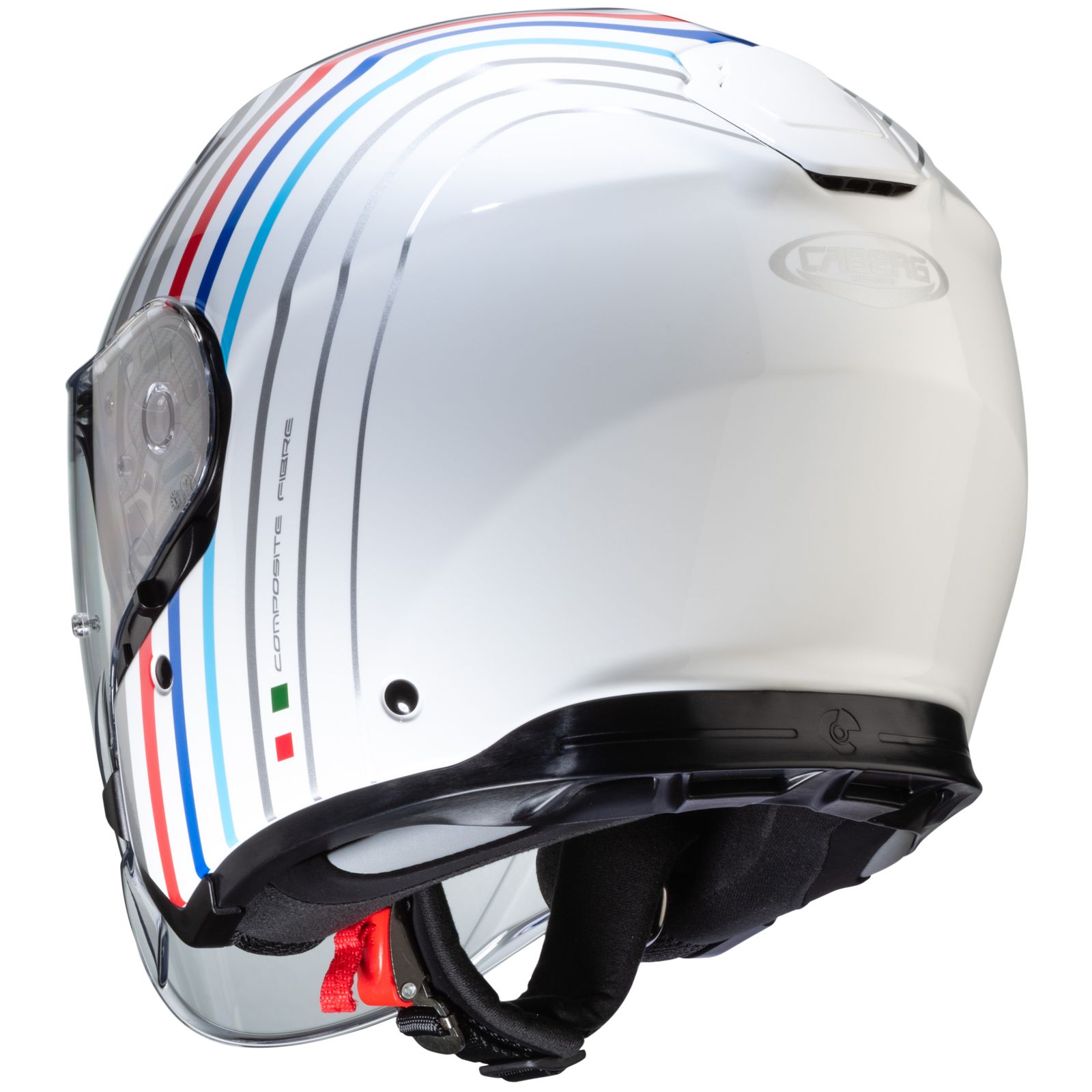 Caberg Helm Flyon Bakari, weiß/silber-blau-rot