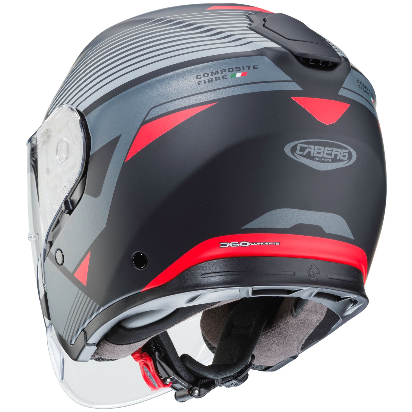 Caberg Helm Flyon Rio, matt-schwarz/anthrazit-rot
