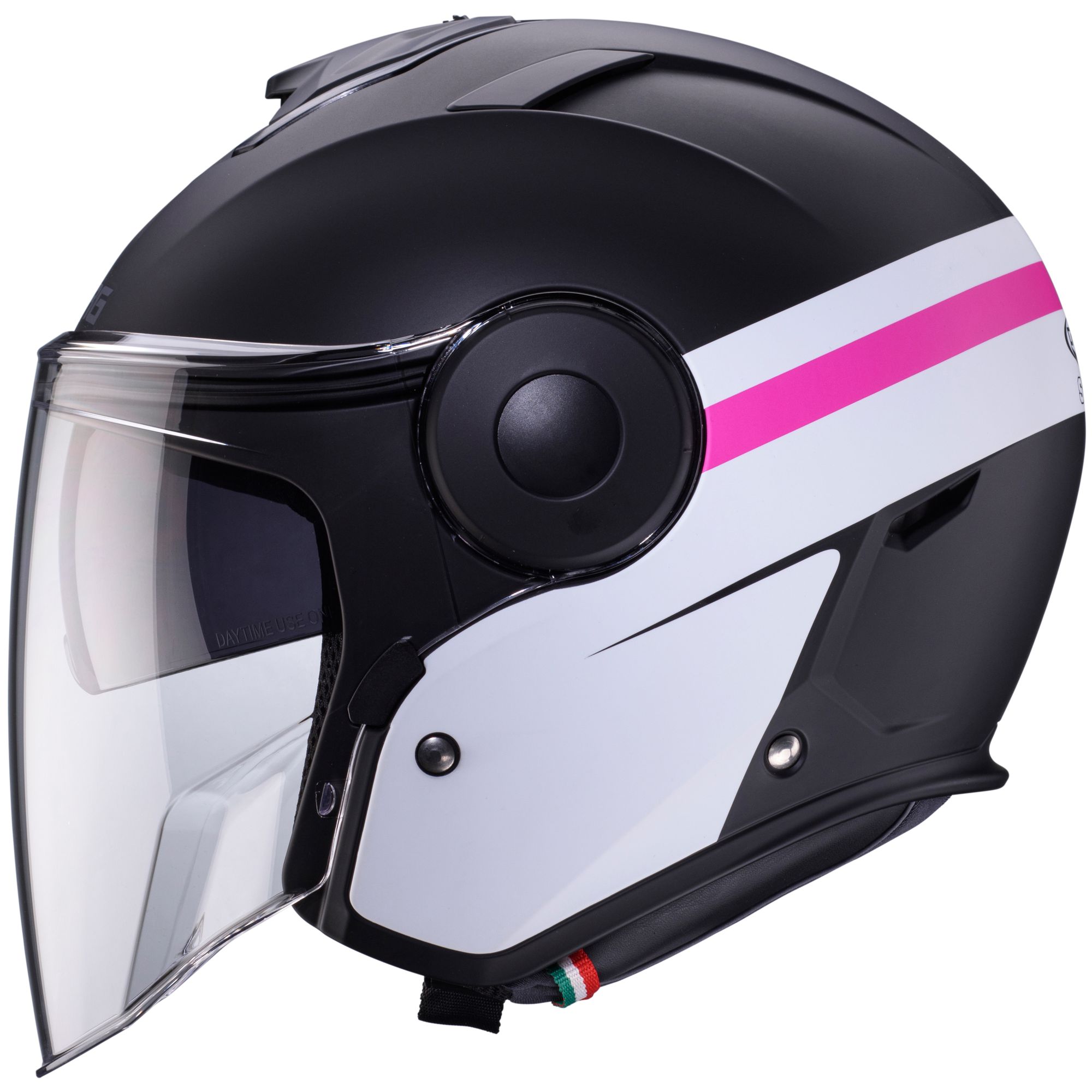 Caberg Helm Soho Zephyr matt-schwarz/weiß-Fuchsia