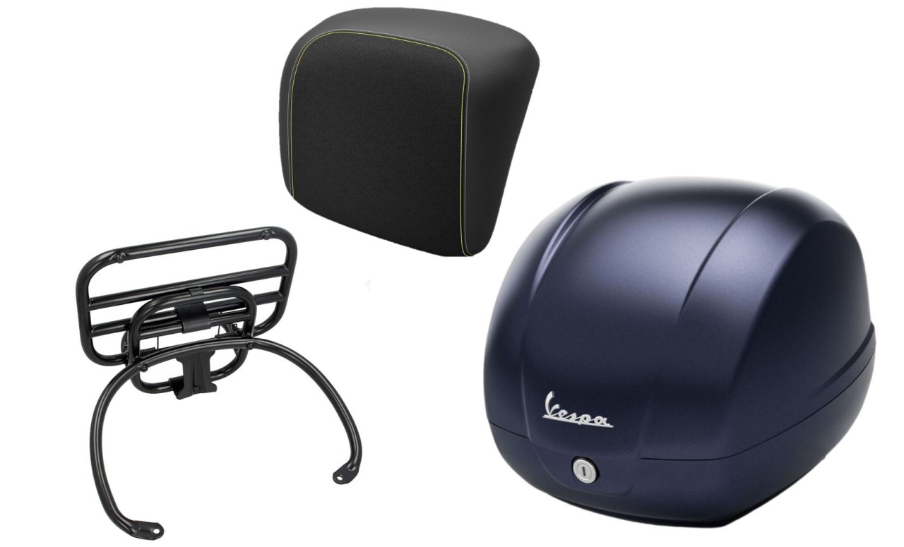 Topcase Kit 36L deep blue matt opaco (288/A), Gepäckträger schwarz für Vespa GTS 125/300/310