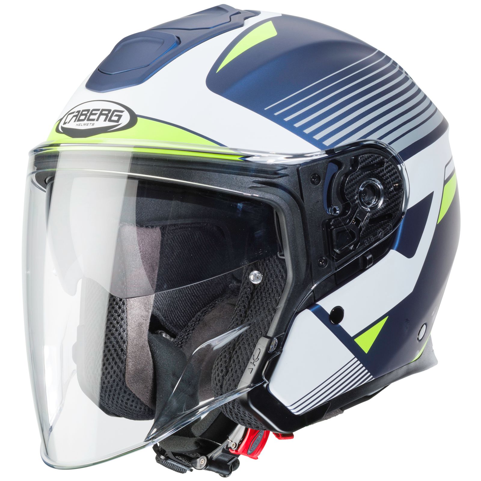 Caberg Helm Flyon Rio, matt-blau/weiß-fluo-gelb