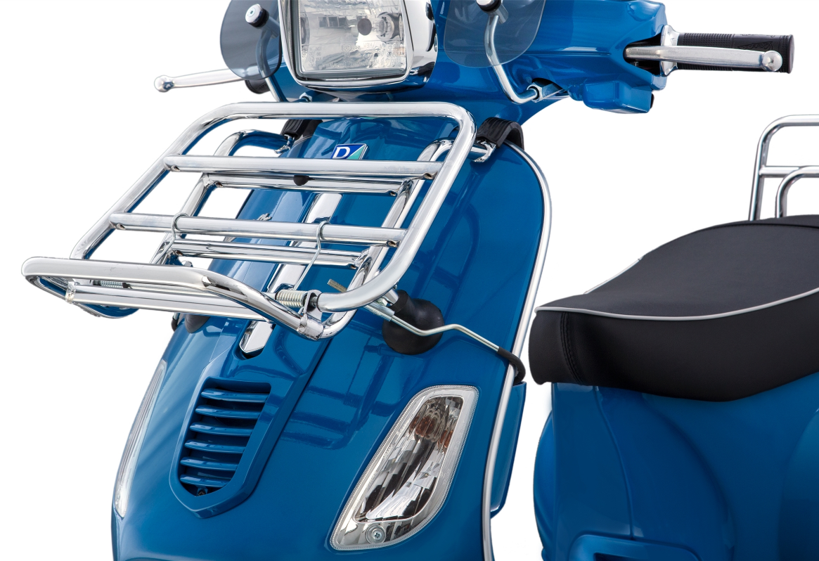 Gepäckträger vorne für Vespa S 50-150ccm, klappbar, chrom