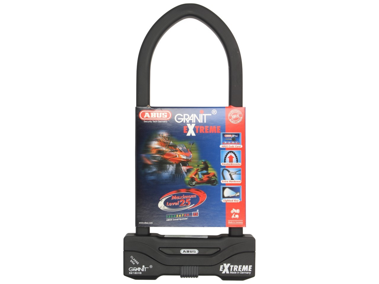ABUS Bügelschloss 310x111 Granit Extreme Plus 59 für Motorrad, Scooter & Vespa