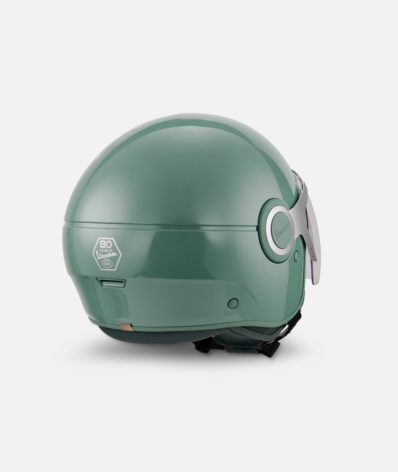 Vespa Jethelm Demi Jet Vespa 80th grün glänzend