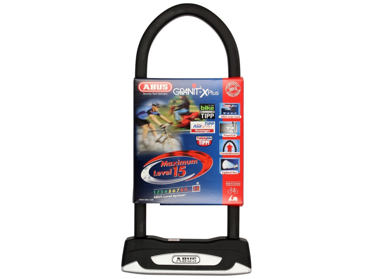 ABUS Bügelschloss 230x108 Granit X-Plus 54 für Motorrad, Scooter & Vespa