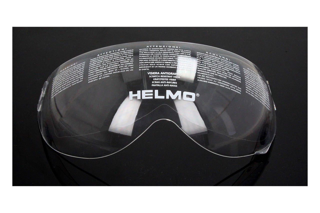 Helmo Milano Visier, klar, Brillenvisier für PelleDura, ViaColVento, Turbine (ECE 22.05)