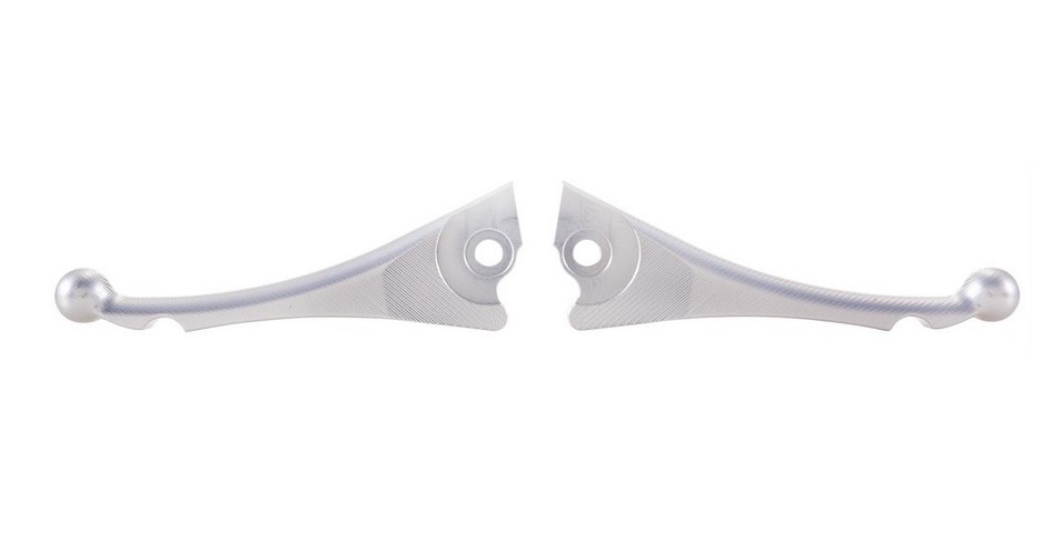 Sporthebel Set Bremse ZELIONI Shorty 3D für Vespa, rechts und links, silber eloxiert