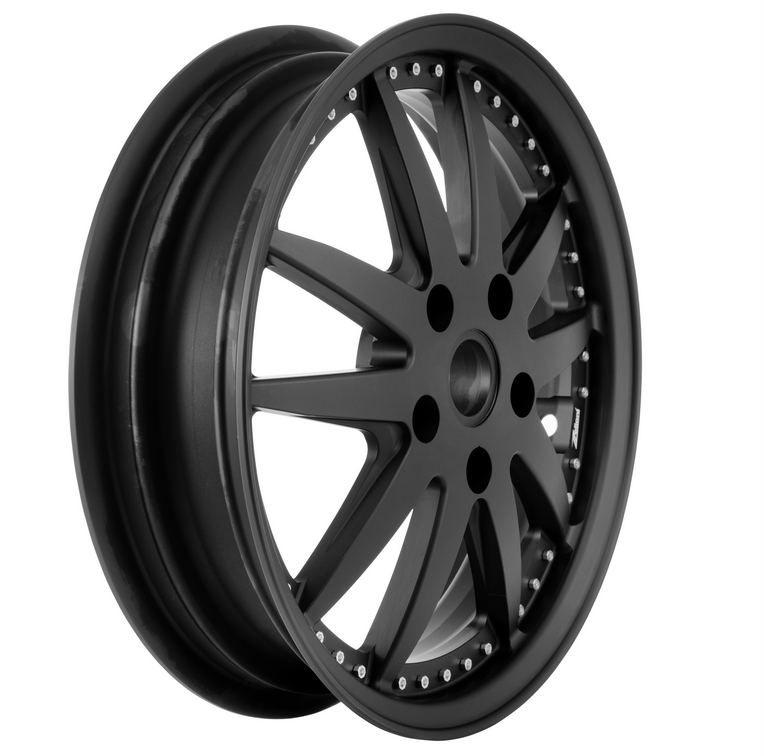Felge Sport vorne/hinten 12" für Vespa GTS/​GTS Super/​GTV/GT/946 125-300ccm, schwarz matt