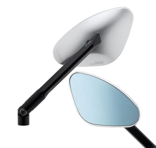 Spiegel RIZOMA Genesi links für Vespa, silber eloxiert