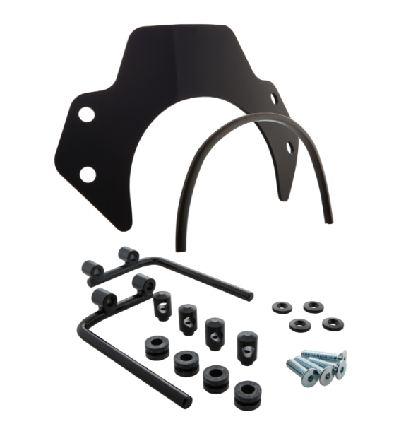 Flyscreen für Vespa PX 80-200ccm, schwarze Halter, schwarz getönt