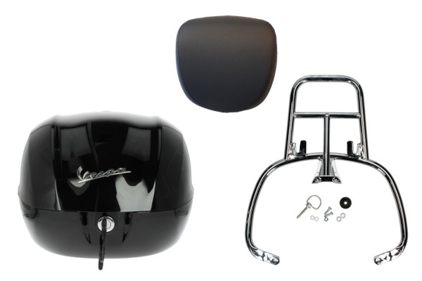 Topcase Kit 32L nero cosmo (98/A), Rückenpolster schwarz für Vespa Sprint / Primavera