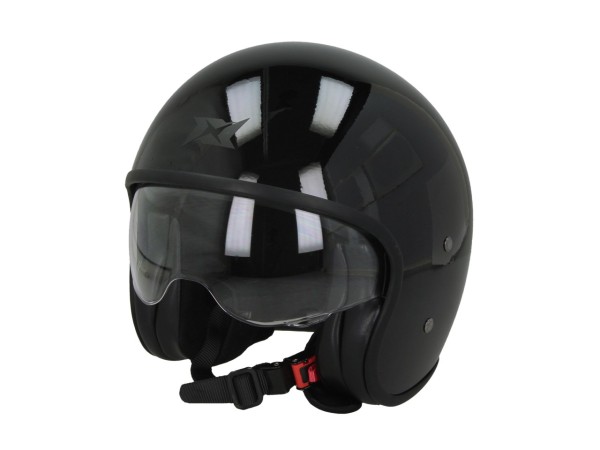Axxis Jethelm Hornet Fiber SV, Solid, schwarz, glänzend, Fiberglas, ECE 22.06