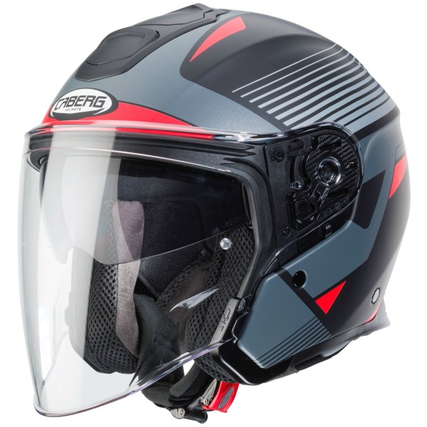 Caberg Helm Flyon Rio, matt-schwarz/anthrazit-rot