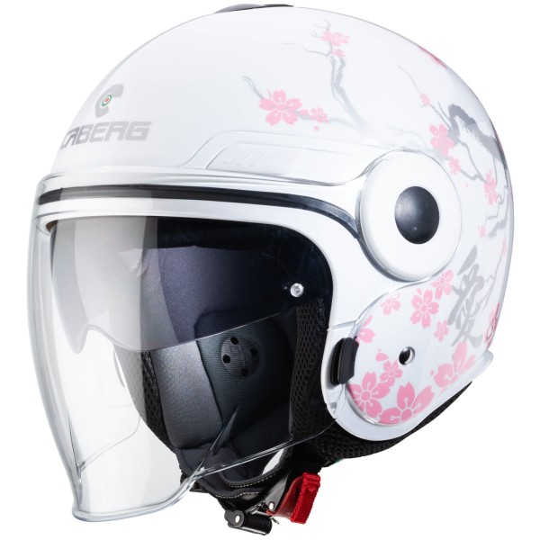 Caberg Helm Uptown Bloom, weiß/silber-pink