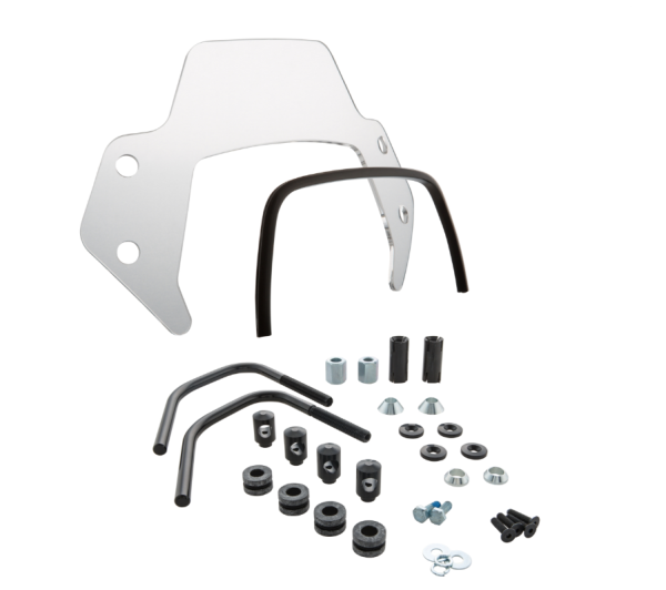 Flyscreen für Vespa Sprint 50-150ccm 2T/​4T, schwarze Halter, klar