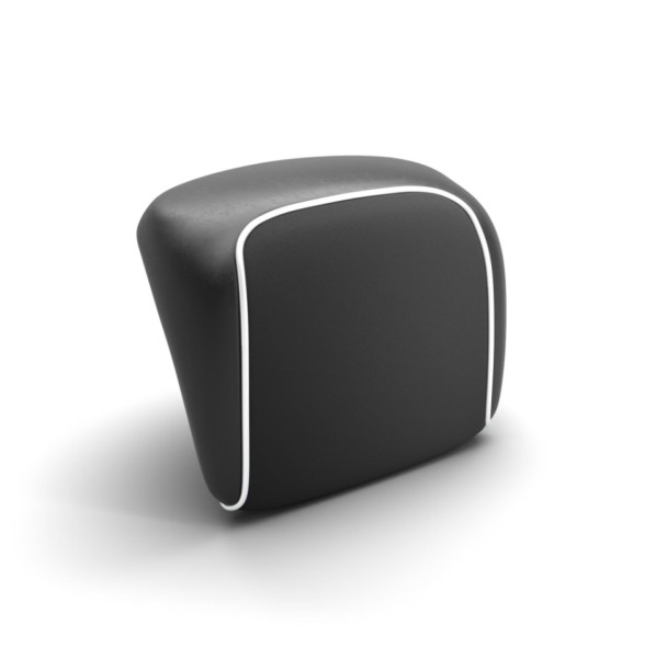 Original Rückenlehne für Vespa GTS/GTV Topcase - schwarz, Keder weiß