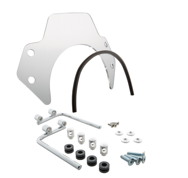 Flyscreen für Vespa PX 80-200ccm, silberne Halter, klar