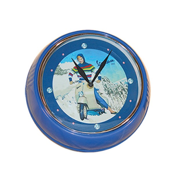 Vespa Uhr blau