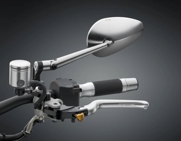 Spiegel RIZOMA "RADIAL RS" links oder rechts für Vespa, silber eloxiert