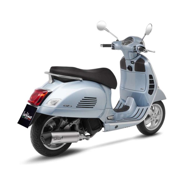 LeoVince Auspuffanlage LV One Evo für Vespa GTS 125 /Super, silber, slip on, E-Gutachten, Euro5