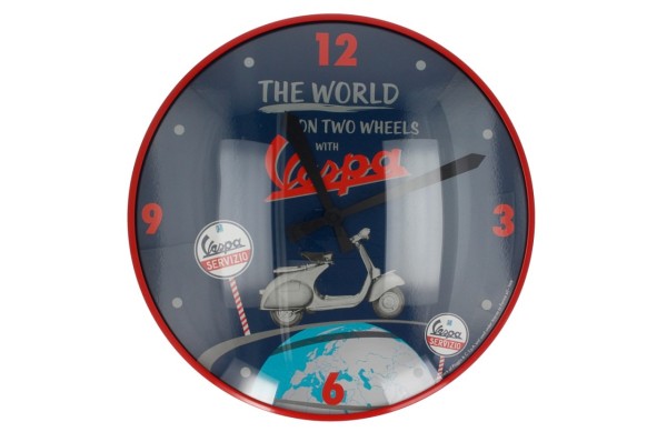 Vespa Wanduhr "THE WORLD ON TWO WHEELS WITH.."