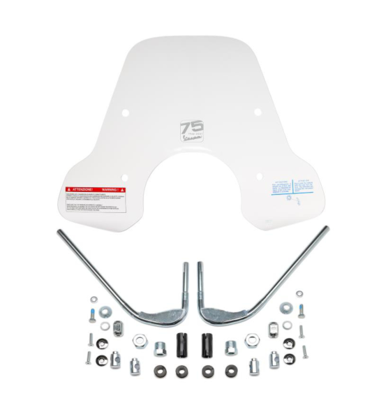 Windschutzscheibe groß mit Halterung, 75 Anniversary für Vespa Primavera