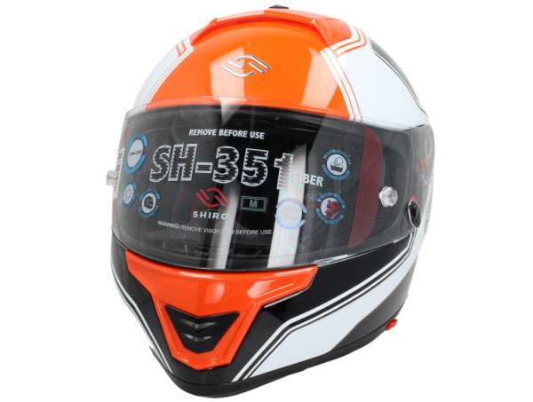 Shiro Integralhelm, SH351, Fiber, F4, orange