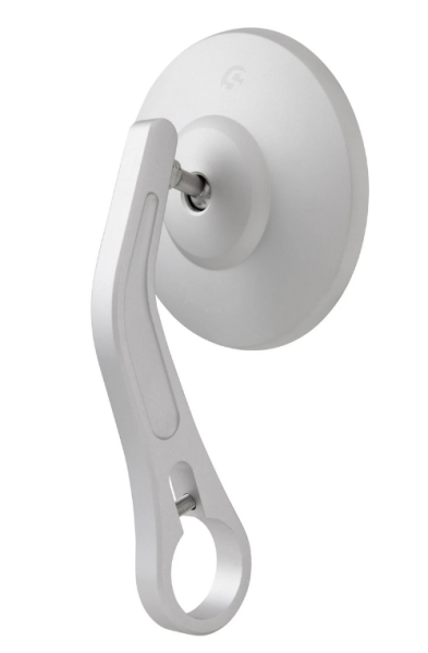 Lenkerendenspiegel für Vespa, links oder rechts, rund, silber matt