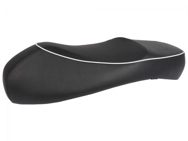 "Doppelsitzbank" Schwarz mit weißer Keder für Vespa GTS