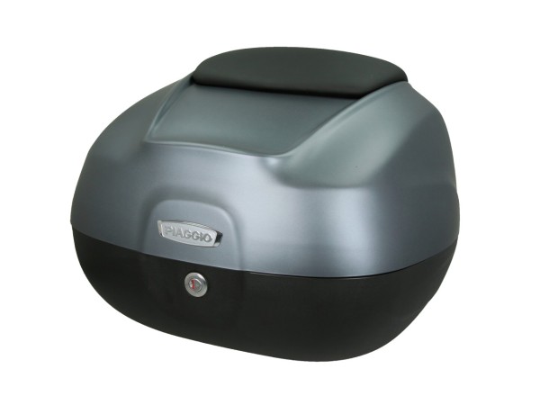 Top Case 37L mit Rückenlehne für Piaggio MP3 HPE Maxi 400 Sport / Maxi 530 Exclusive - grigio titani